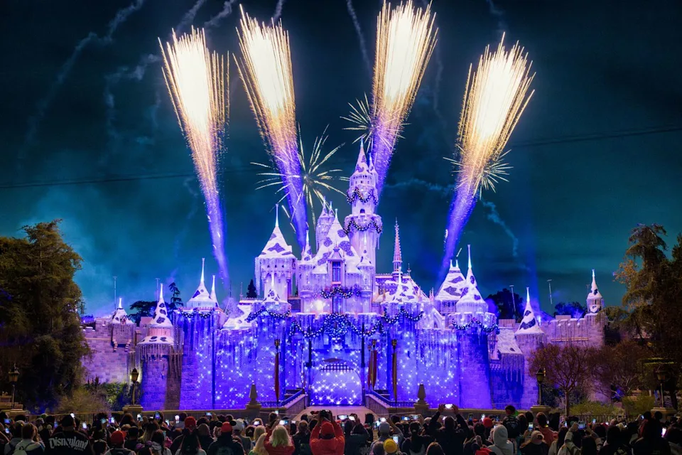 Richard Harbaugh//Disneyland Resort A holiday firework show at Disneyland.