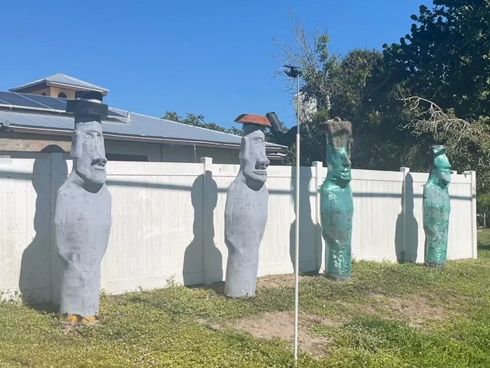 Easter Island heads in Indian River Estates