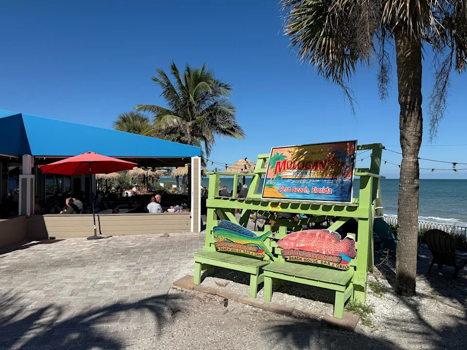 Giant Adirondack chair at Mulligan’s Beach House in Vero Beach