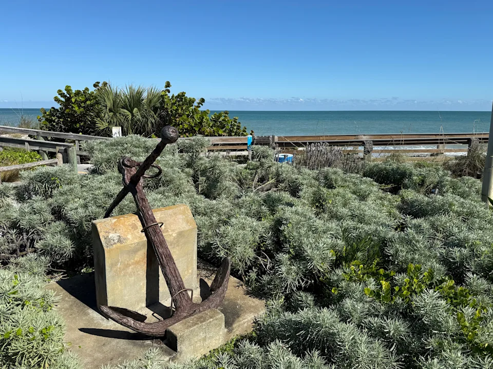 Giant anchor on the corner of Ocean Drive and Mango Road in Vero Beach