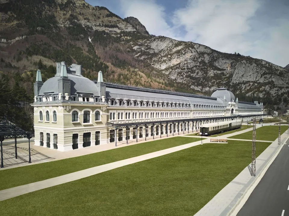 View of exterior of Canfranc Estacion, Royal Hideaway hotel. - Courtesy of Canfranc Estacion, Royal Hideaway