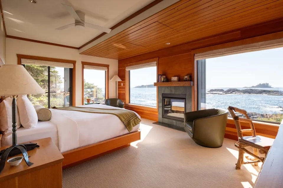Every room at the romantic Wickaninnish Inn in BC is designed to face the ocean. Cozy up and watch the winter storms roll in. Wickaninnish Inn