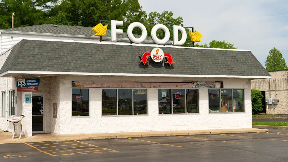 Springfield, Illinois - United States - May 15th, 2025: Exterior of the Cozy Dog Drive-In on historic Route 66 in Springfield, Illinois, USA.
