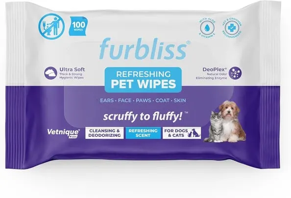 Refreshing pet wipes