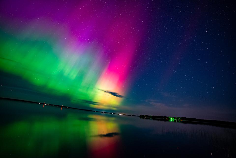 Northern Lights over Manistique Lake,Michigan